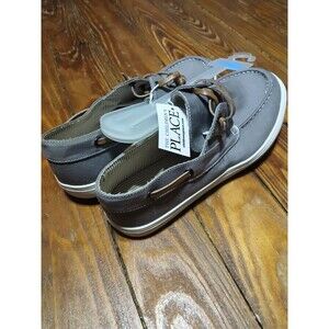 The Children's Place Grey Boat Shoes with Leather Laces Size 6